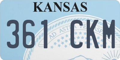 KS license plate 361CKM