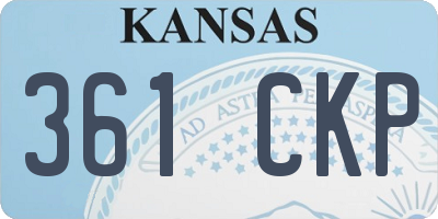 KS license plate 361CKP