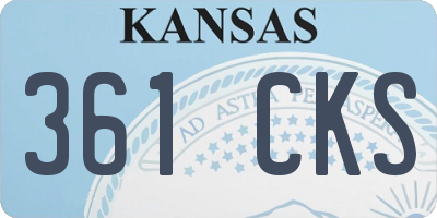 KS license plate 361CKS