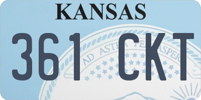 KS license plate 361CKT