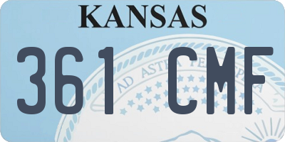 KS license plate 361CMF