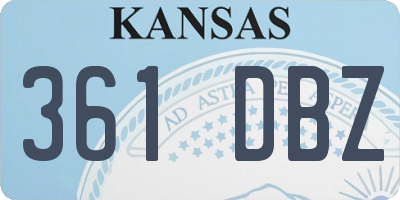 KS license plate 361DBZ