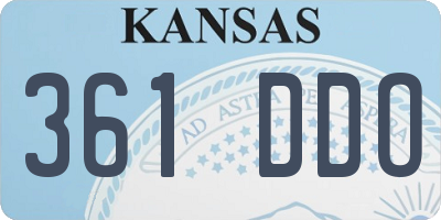 KS license plate 361DDO