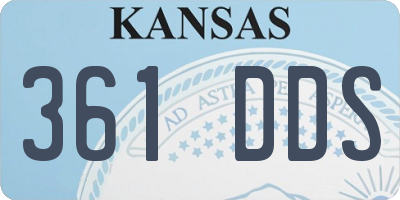 KS license plate 361DDS