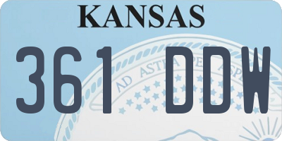 KS license plate 361DDW
