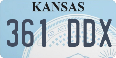 KS license plate 361DDX