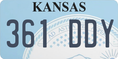 KS license plate 361DDY