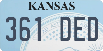 KS license plate 361DED