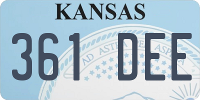 KS license plate 361DEE