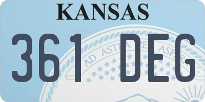 KS license plate 361DEG