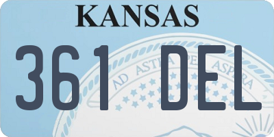 KS license plate 361DEL