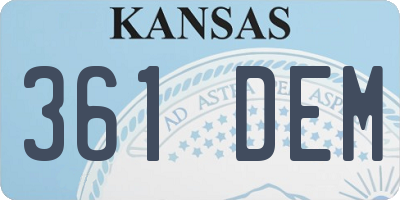 KS license plate 361DEM