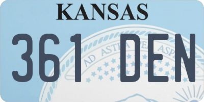 KS license plate 361DEN
