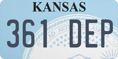 KS license plate 361DEP