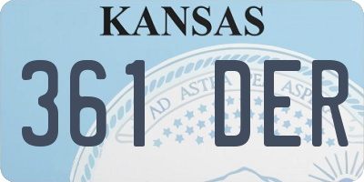 KS license plate 361DER