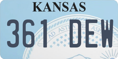 KS license plate 361DEW
