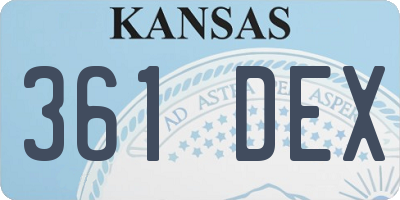 KS license plate 361DEX