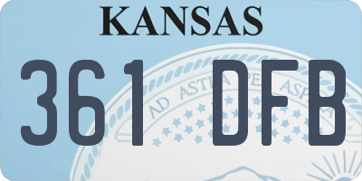 KS license plate 361DFB