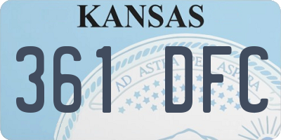 KS license plate 361DFC
