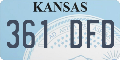 KS license plate 361DFD