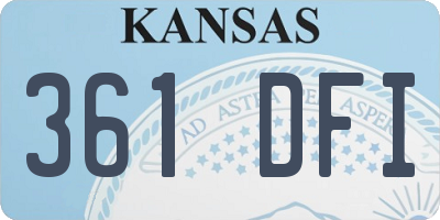 KS license plate 361DFI