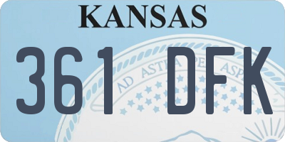 KS license plate 361DFK
