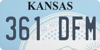 KS license plate 361DFM