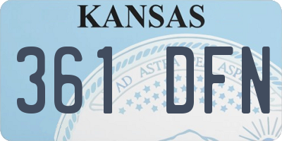 KS license plate 361DFN