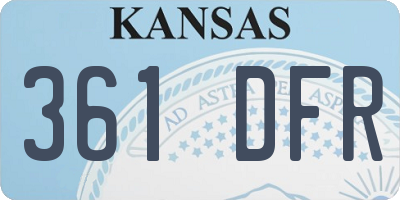 KS license plate 361DFR