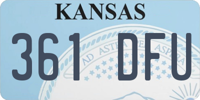 KS license plate 361DFU