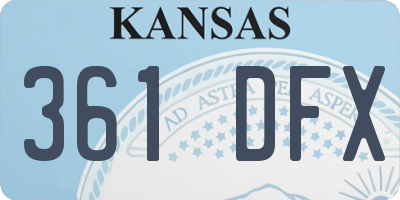 KS license plate 361DFX