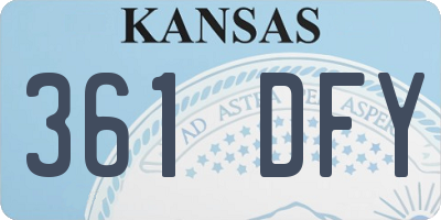 KS license plate 361DFY