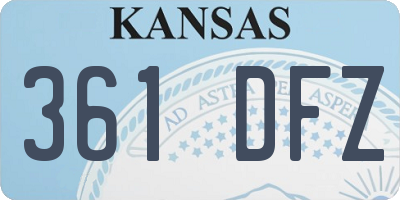 KS license plate 361DFZ