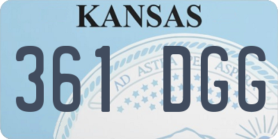KS license plate 361DGG