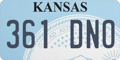 KS license plate 361DNO