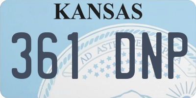 KS license plate 361DNP