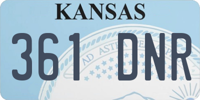 KS license plate 361DNR
