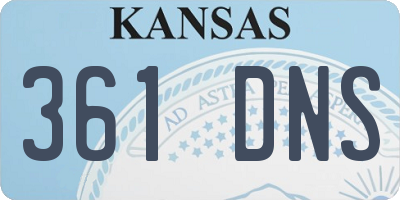 KS license plate 361DNS