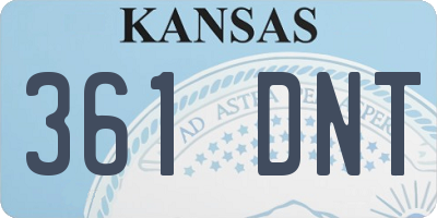 KS license plate 361DNT