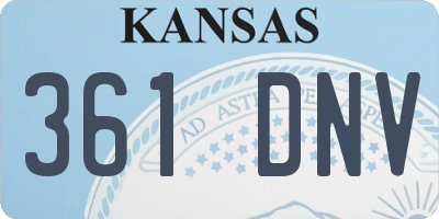 KS license plate 361DNV