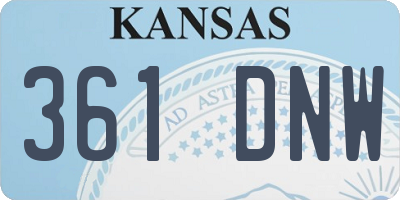 KS license plate 361DNW