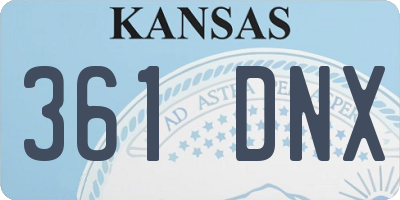 KS license plate 361DNX
