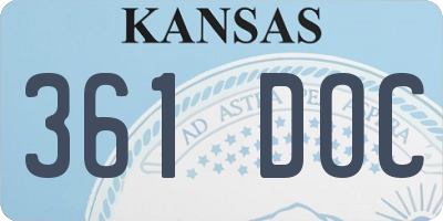 KS license plate 361DOC