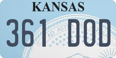 KS license plate 361DOD