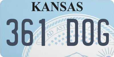 KS license plate 361DOG