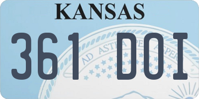 KS license plate 361DOI