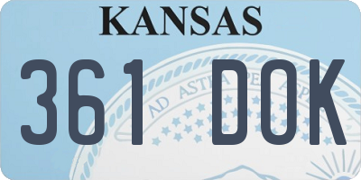 KS license plate 361DOK
