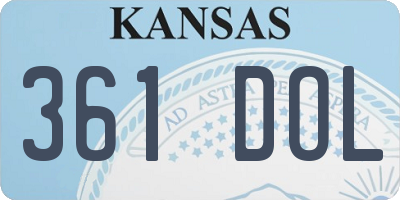 KS license plate 361DOL