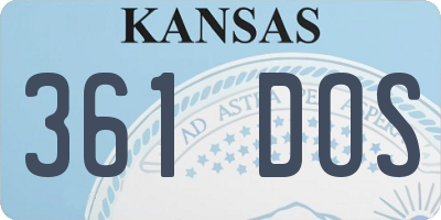 KS license plate 361DOS