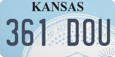 KS license plate 361DOU